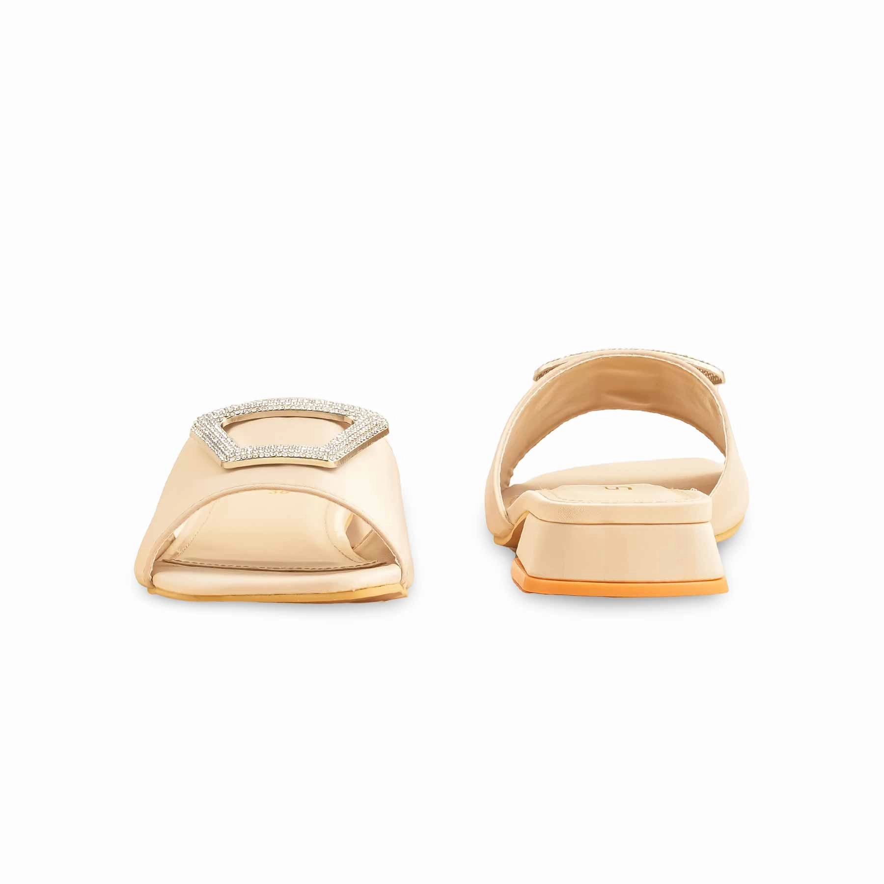 Cream Formal Slipper For Ladies FR8374