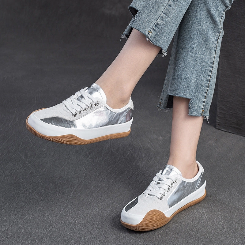 Best Dress Casual Shoes For Walking Women Fashion Color Matching Leather Casual Shoes