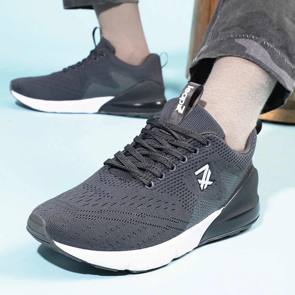 Leap7x Lacing Sports Shoes For Men (Grey) REVOLT By Liberty Running Shoes Knee Pain