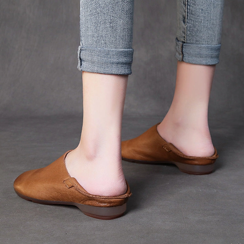 Women Retro Leather Handmade Soft Casual Shoes Every Day Casual Shoes