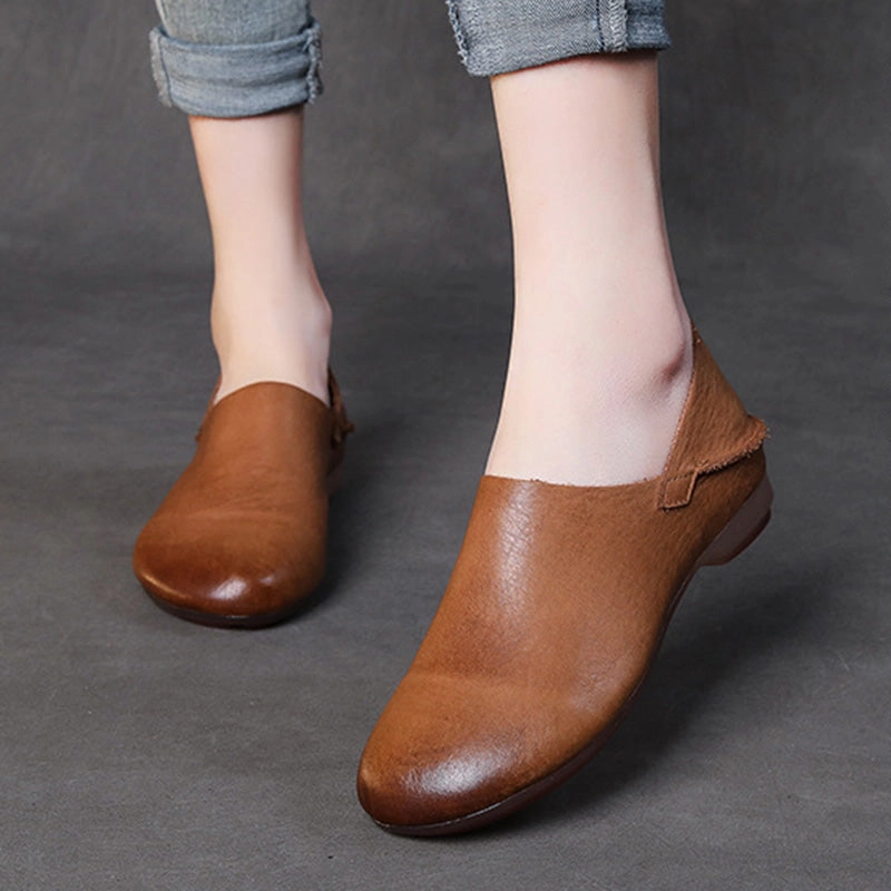 Women Retro Leather Handmade Soft Casual Shoes Casual Shoes To Wear With Shorts