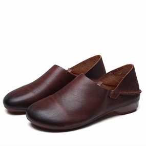 Women Retro Leather Handmade Soft Casual Shoes Casual Office