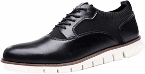 Dress Shoes for Men Casual Classic Style Men Lace Up Vintage Leather Shoes Black Shoes White Soles Men Business Casual Derby Shoe Business Casual