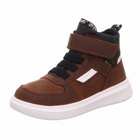 Casual Waterproof Winter Shoes Superfit Cosmo 1-006454-3000 Boys Brown Leather Waterproof Touch Fastening Ankle Boots