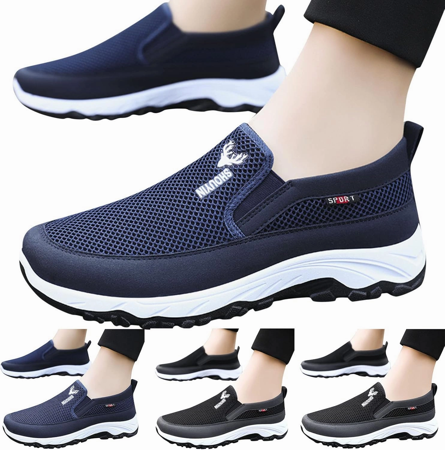 Mens Walking Shoes Mens Tennis Shoes Slip on Shoe for Men Walking Shoe for Men Breathable Comfortable Sneaker Timeless Sneakers