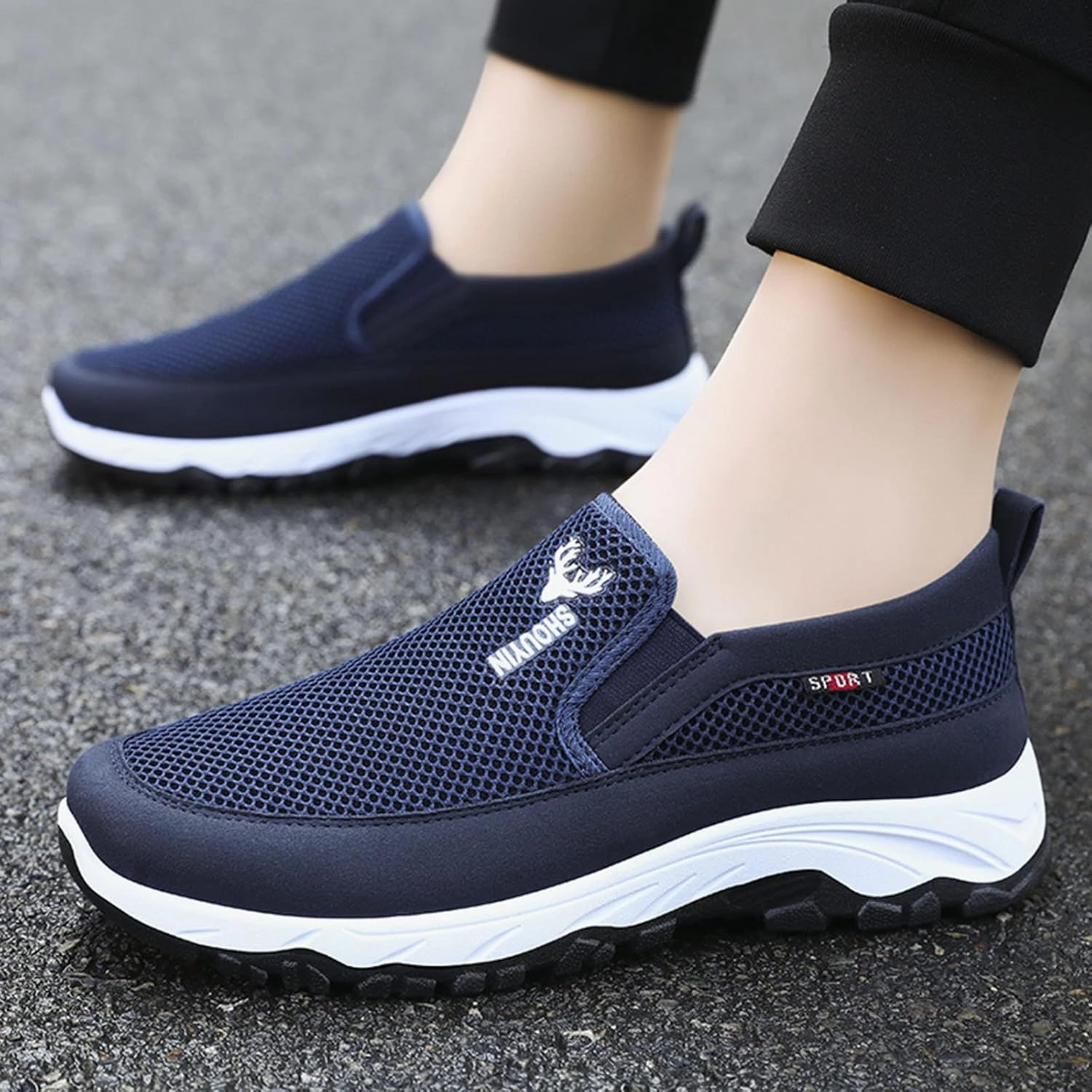 Mens Walking Shoes Mens Tennis Shoes Slip on Shoe for Men Walking Shoe for Men Breathable Comfortable Sneaker Sneakers Timeless