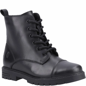 Military Tanker Boots Black Lauren Junior School Shoes