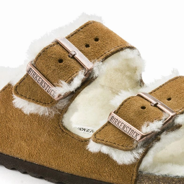 Birkenstock Women's Arizona Shearling Mink Flat Tabi Shoes