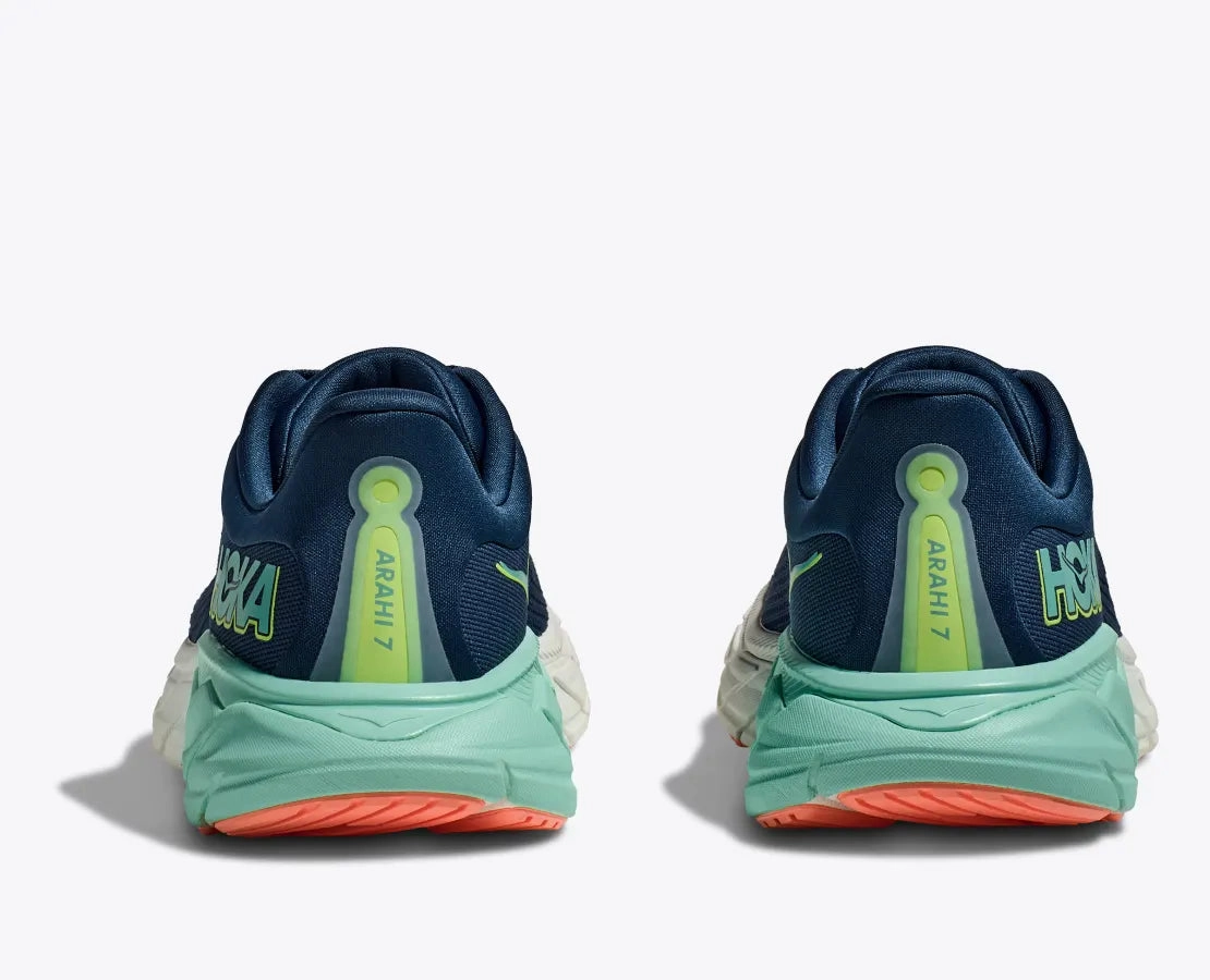 Flat Track Metal Shoe Hoka Womens Arahi 7 - Midnight / Seafoam (1147851-MSF)