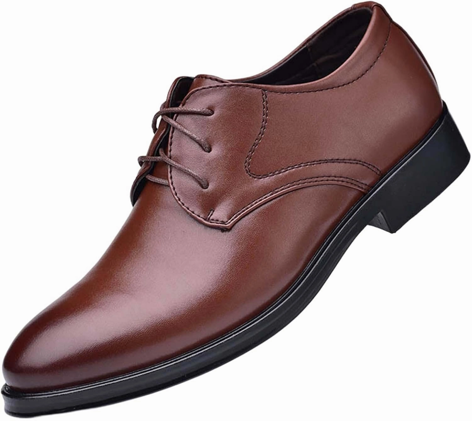 Black Dress Shoes for Men Fashion Oxfords Classic Lace up Shoe Heel Pad Design for Formal Occasions Work Footwear Casual Suit Shoes
