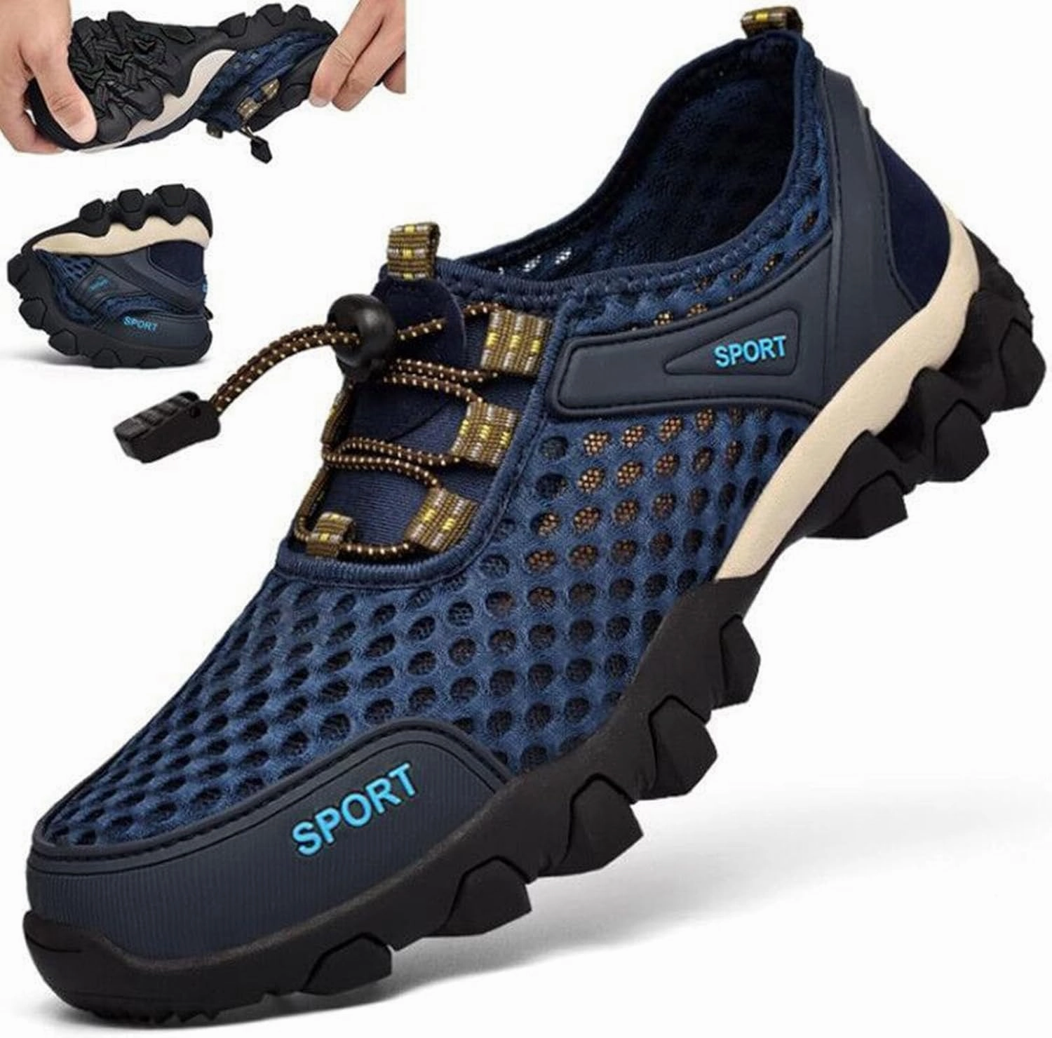 Men Summer Mesh Breathable Hiking Shoes Comfortable Walking Shoes Outdoor Travel Shoes Sneaker Rack for Men Bedroom Men Shoes Ralph Lauren Modern Trainer Casual Shoes