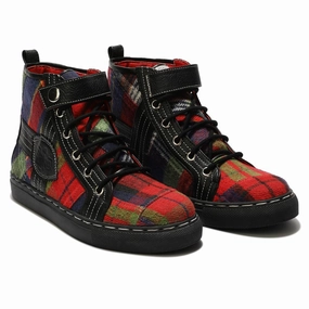 High Heel Stocking Red Tartans HighTops_  For Men (discontinued)