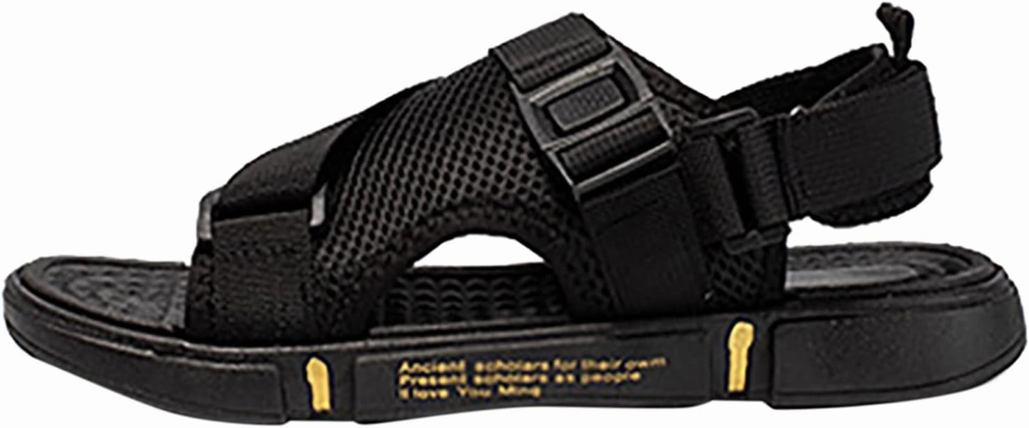 Casual Slides Shoes Men Sports Sandals Fashion Solid Color Hollow Out Casual Breathable Slippers Shoes Mens Leather Fisherman Sandals Men Shoes M