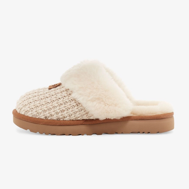 UGG Cozy Knit Slipper in Cream - Women's Wide Width Slip On Shoes