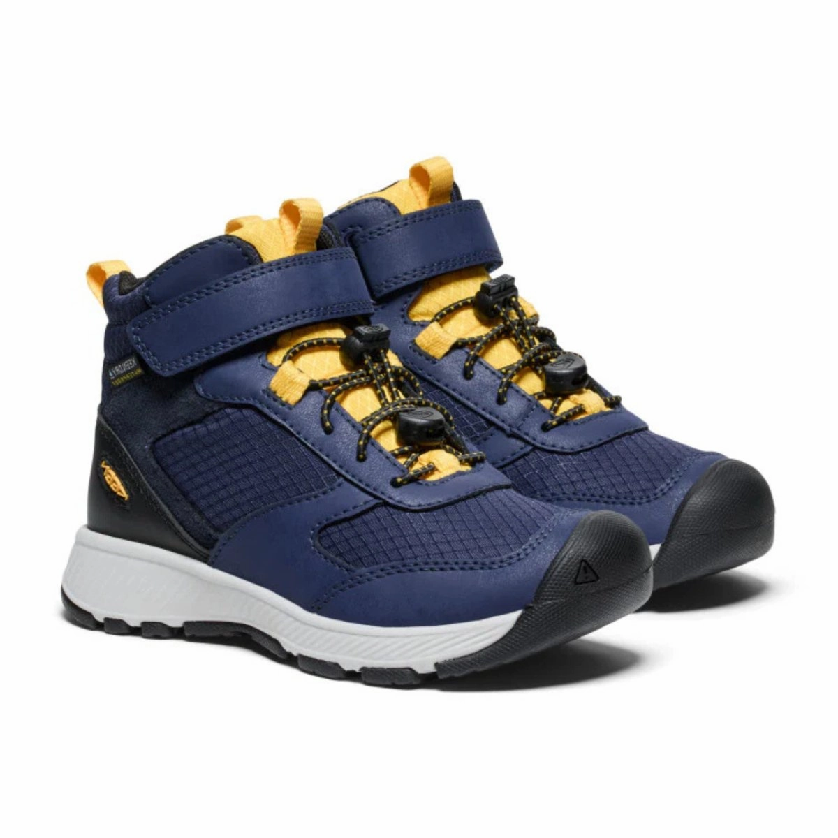 Keen Boy's Skua Mid Naval Academy/Yolk Yellow Waterproof Gore-tex Waterproof Trail Running Shoes
