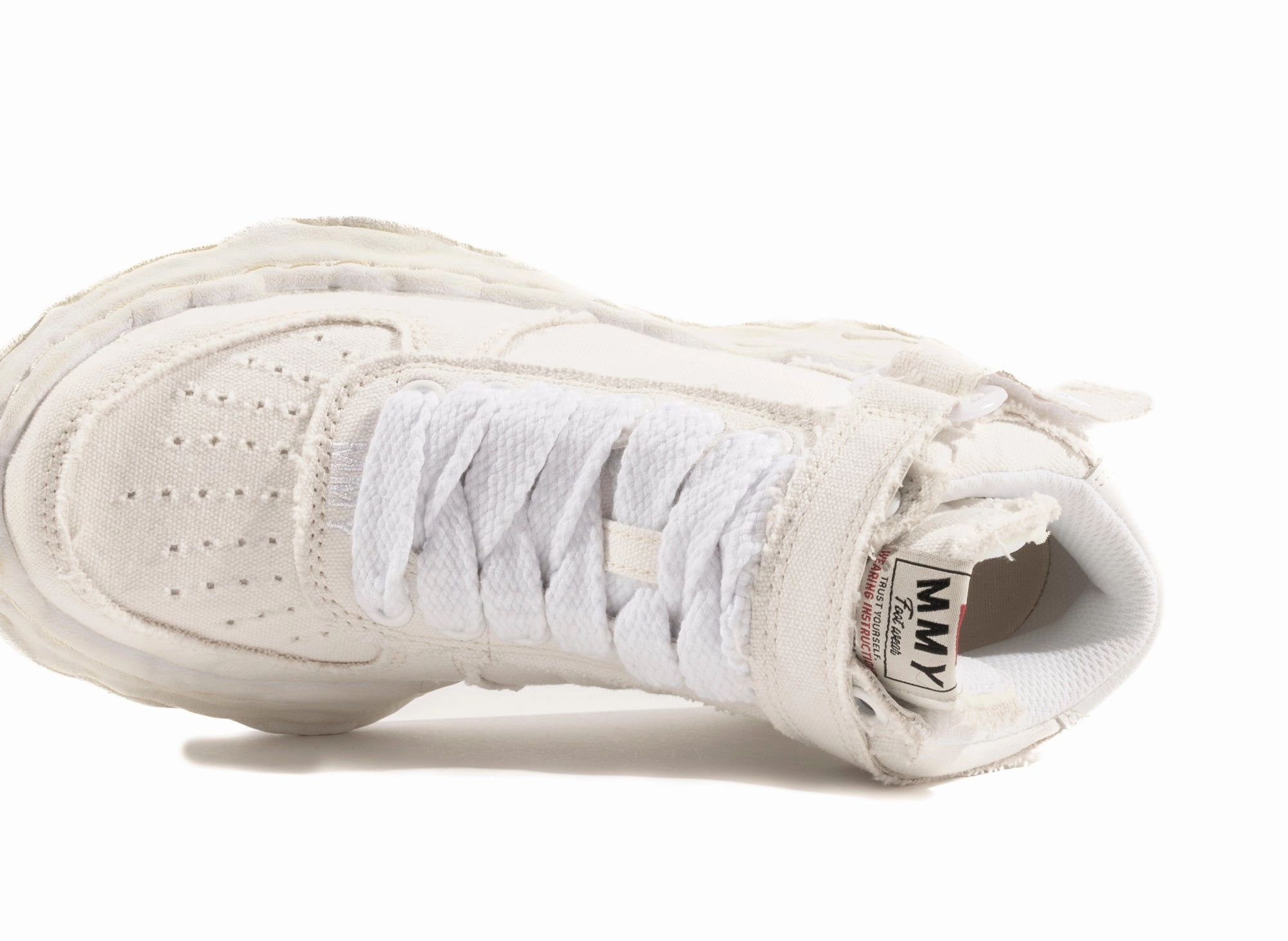 Leather Knee Boots No Heel Maison Mihara Yasuhiro Canvas Wayne High-Top Sneaker in White