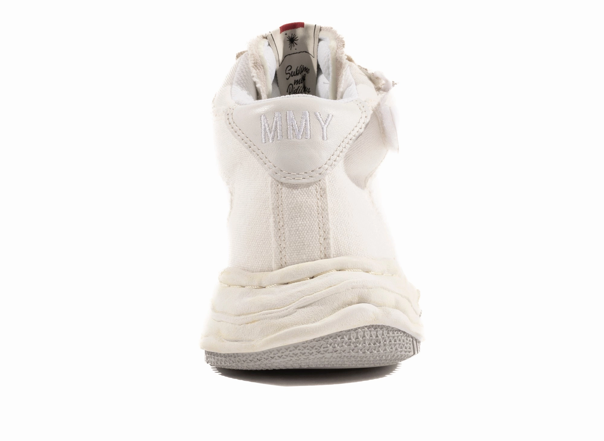 Maison Mihara Yasuhiro Canvas Wayne High-Top Sneaker in White Pants High Heels