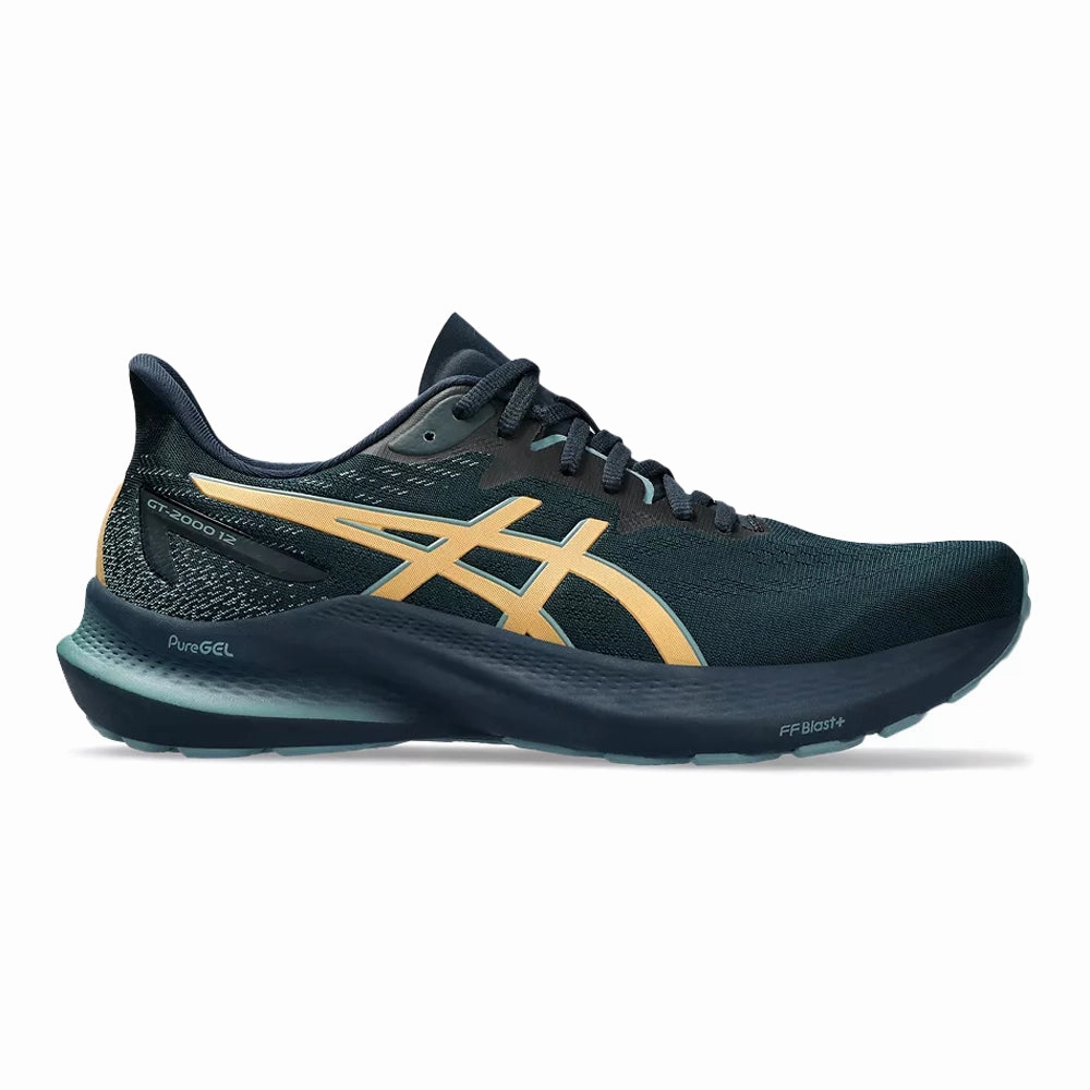 Men's Asics GT-2000 12, French Blue/Pure Gold, 8 D Medium Asics Comfortable Work Shoes