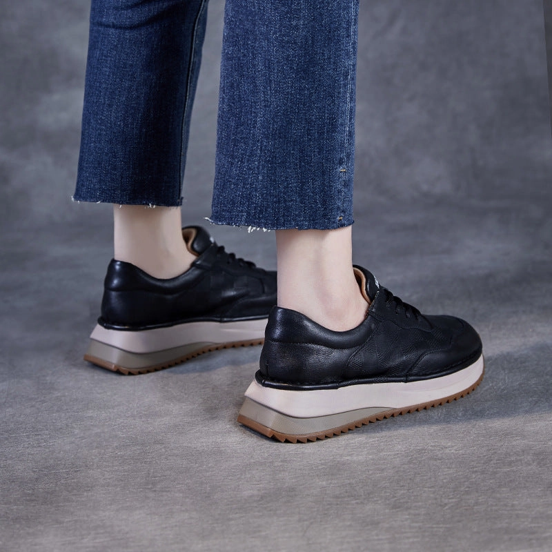 Walking Casual Shoes Women Minimalism Quilted Leather Low Top Casual Shoes