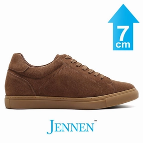 Mr. Jackie 7cm | 2.8 inches Brown Taller Casual Suede Sneakers Versus Sneakers