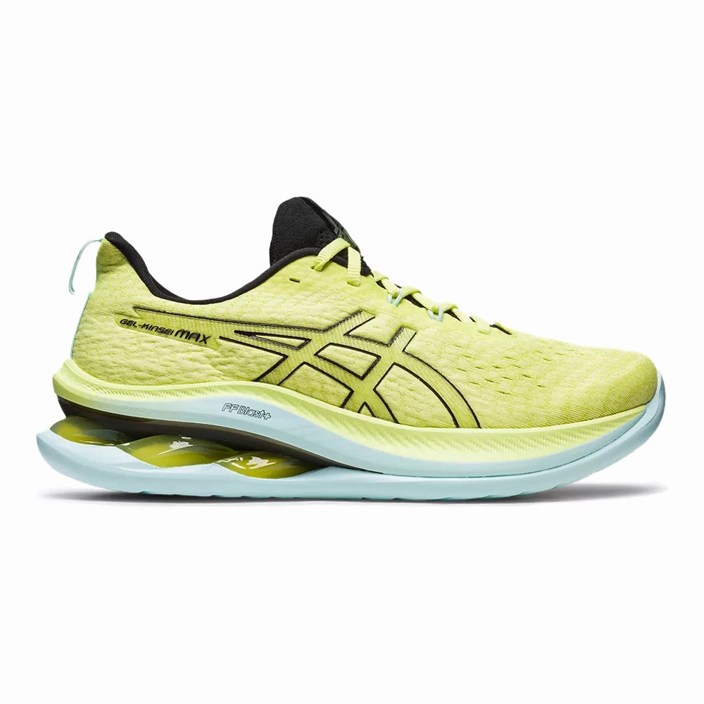 Men's Asics Gel-Kinsei Max, Glow Yellow/Black, 9 D Medium Asics Tennis Shoes For Wide Feet