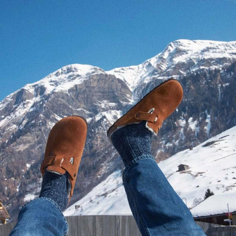 Best Support Tennis Shoes For Flat Feet Birkenstock Women's Boston Mink Natural Suede Shearling