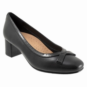 Dress Clog Shoes Trotters Devin Black Leather Pump (Women's)
