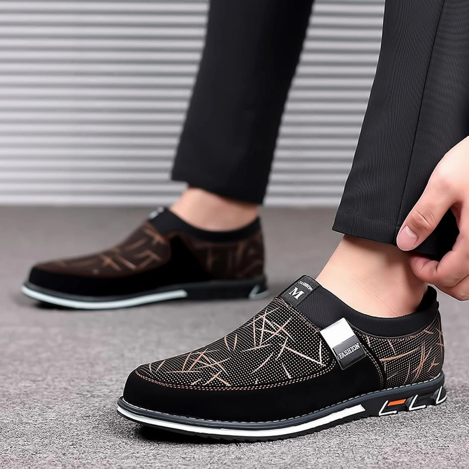 Casual Buckle Shoes Fashion Style Men's Breathable Comfortable Business Slip On Work Leisure Hit Color Leather Shoes Men Shoe Formal Water Shoes