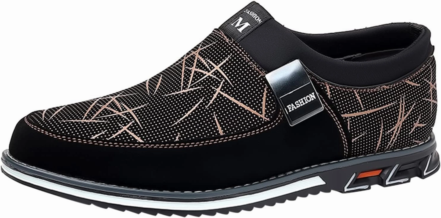 Spizike Low Casual Shoes Fashion Style Men's Breathable Comfortable Business Slip On Work Leisure Hit Color Leather Shoes Men Shoe Formal Water Shoes