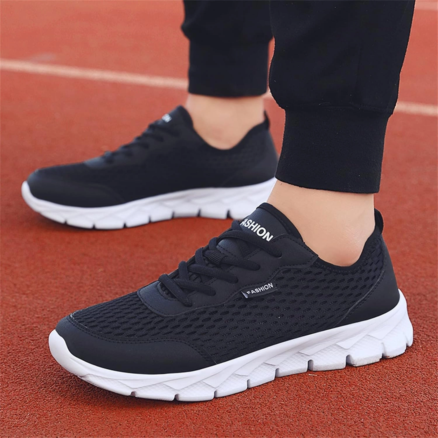 Fashion Summer Men Mesh Breathable Comfortable Lightweight Flat Soft Lace Mens Running Shoes Men's Athletic Sneaker New Men's Best Casual Shoes For Arch Support