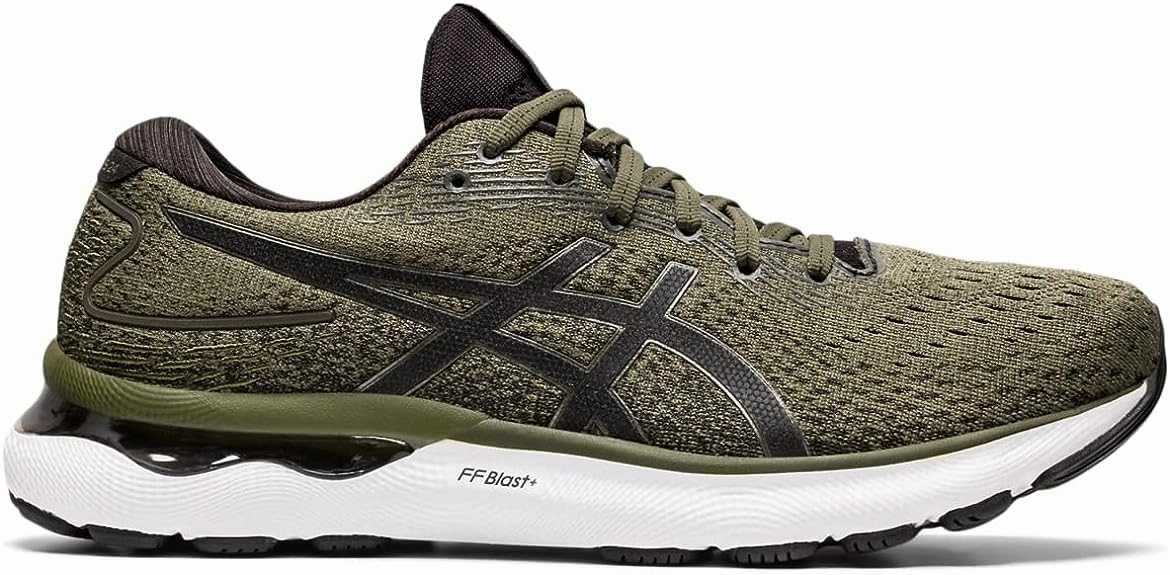 Men's Asics Gel-Nimbus 24, Olive Canvas/Gunmetal, 8.5 D Medium Asics Shoes For Bunions