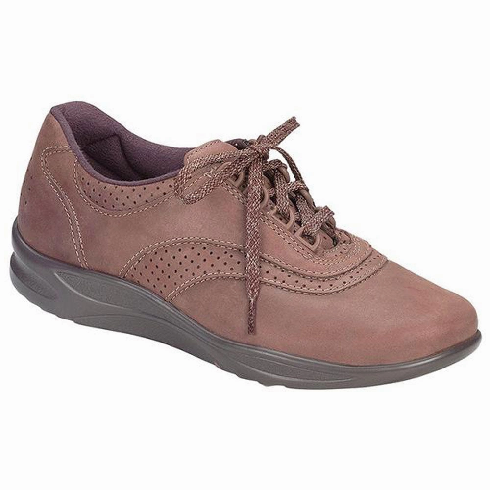 SAS Walk Easy Chocolate Nubuck (Women's) Best Shoes For Heel Pain And Walking All Day