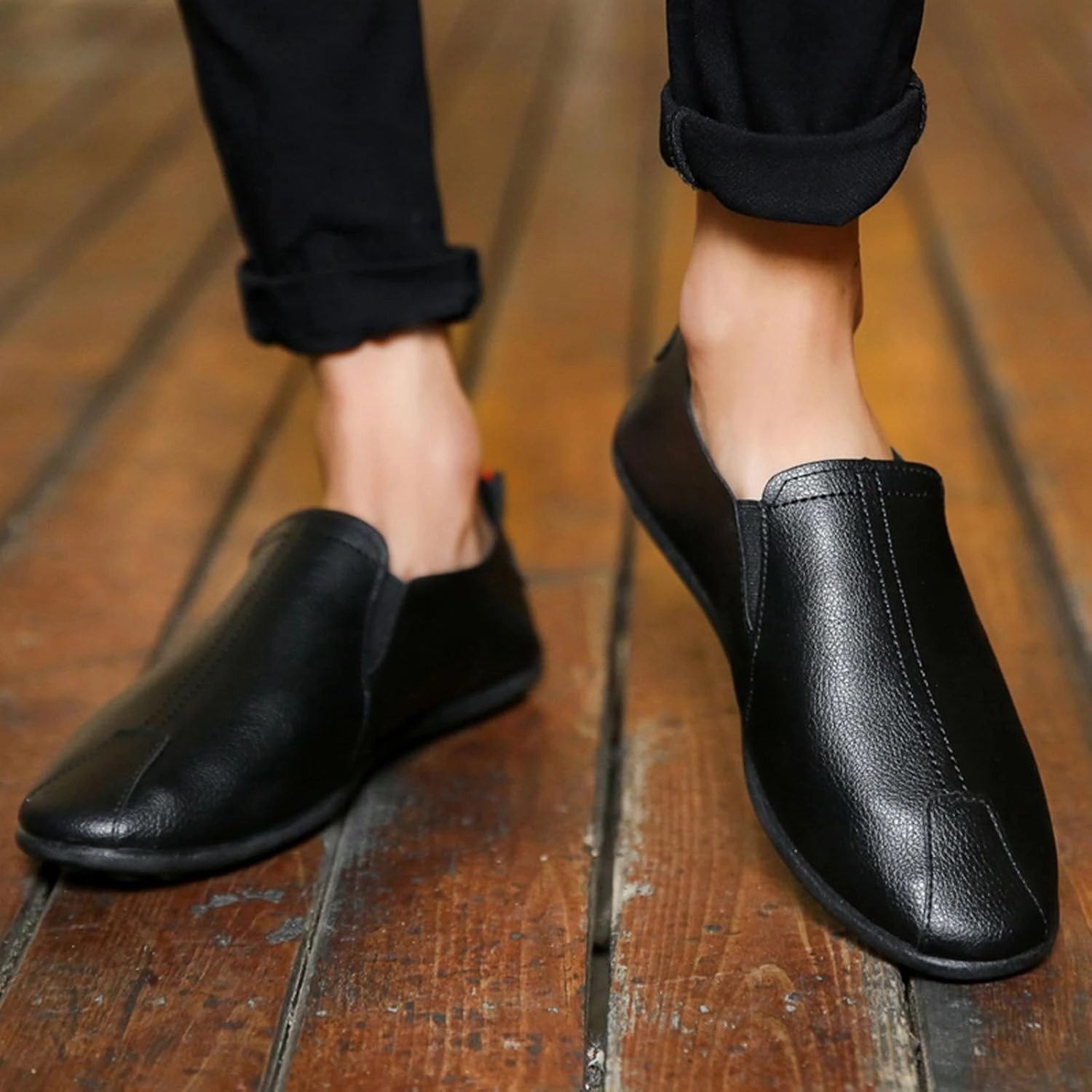 Everlast Boxing Sneakers Leisure Men's Four Seasons Non Slip Flat Round Toe Breathable Slip On Lazy Leisure Casual Dress Shoes for Men Size 8 Arch