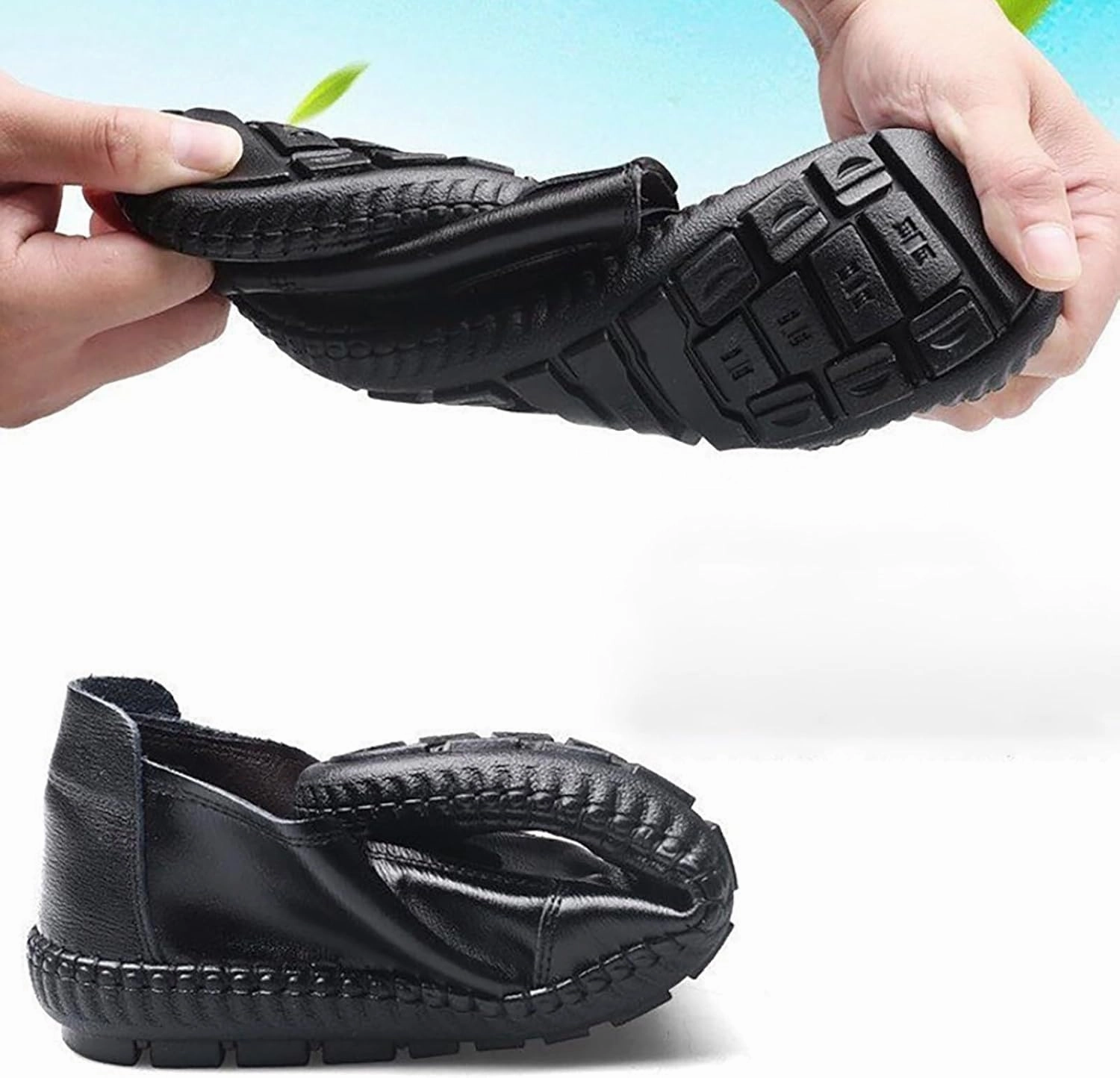 Flat Loafer for Men Leather Slip On Business Dress Shoes Driving Casual Boat Soft Shoes Leather Shoes 11 Men Confortable Casual Shoes