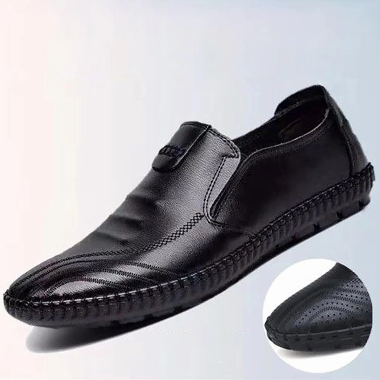 Flat Loafer for Men Leather Slip On Business Dress Shoes Driving Casual Boat Soft Shoes Leather Shoes 11 Men Casual Shoes Wear Dresses