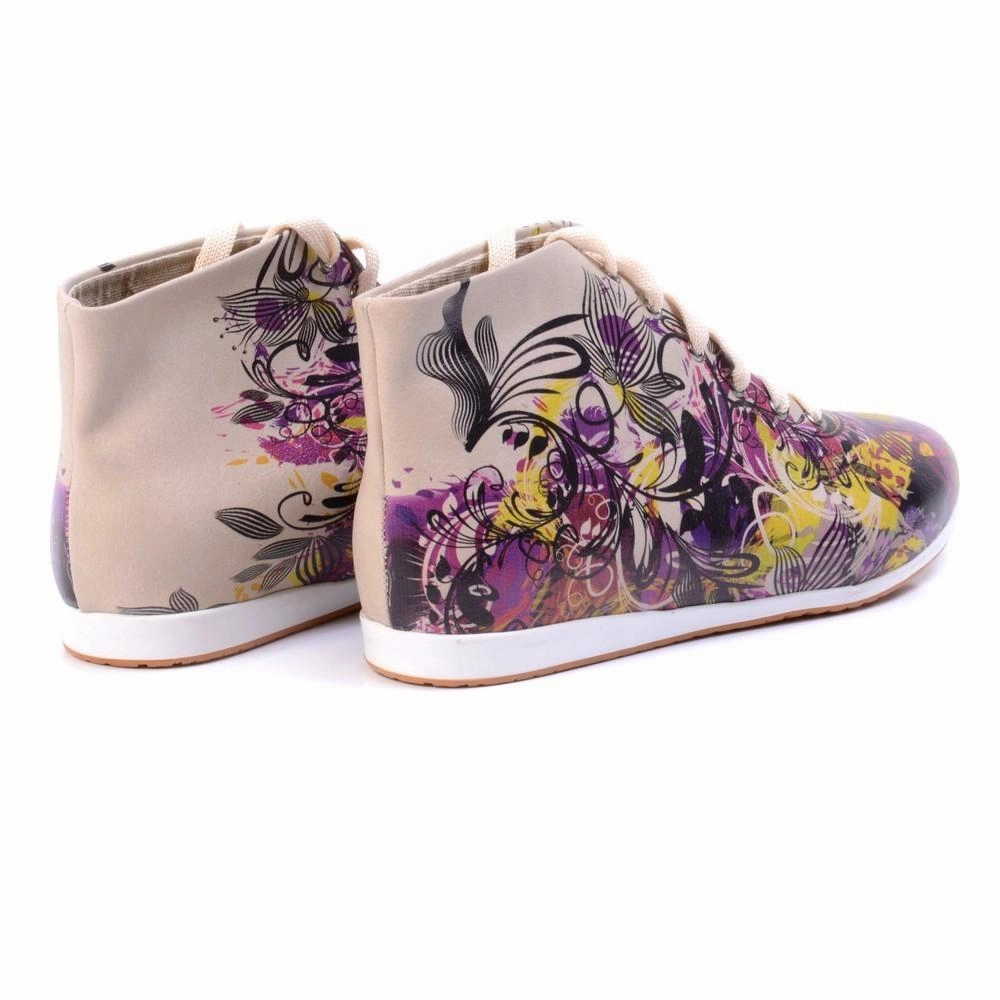 Flowers Short Boots LND1132 White Fringe Cowboy Boots