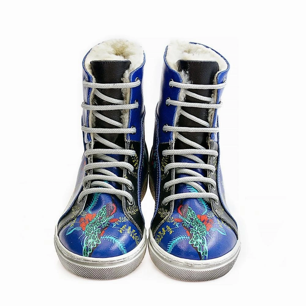 Lace Up Combat Boots Flowers Short Boots WJAS113