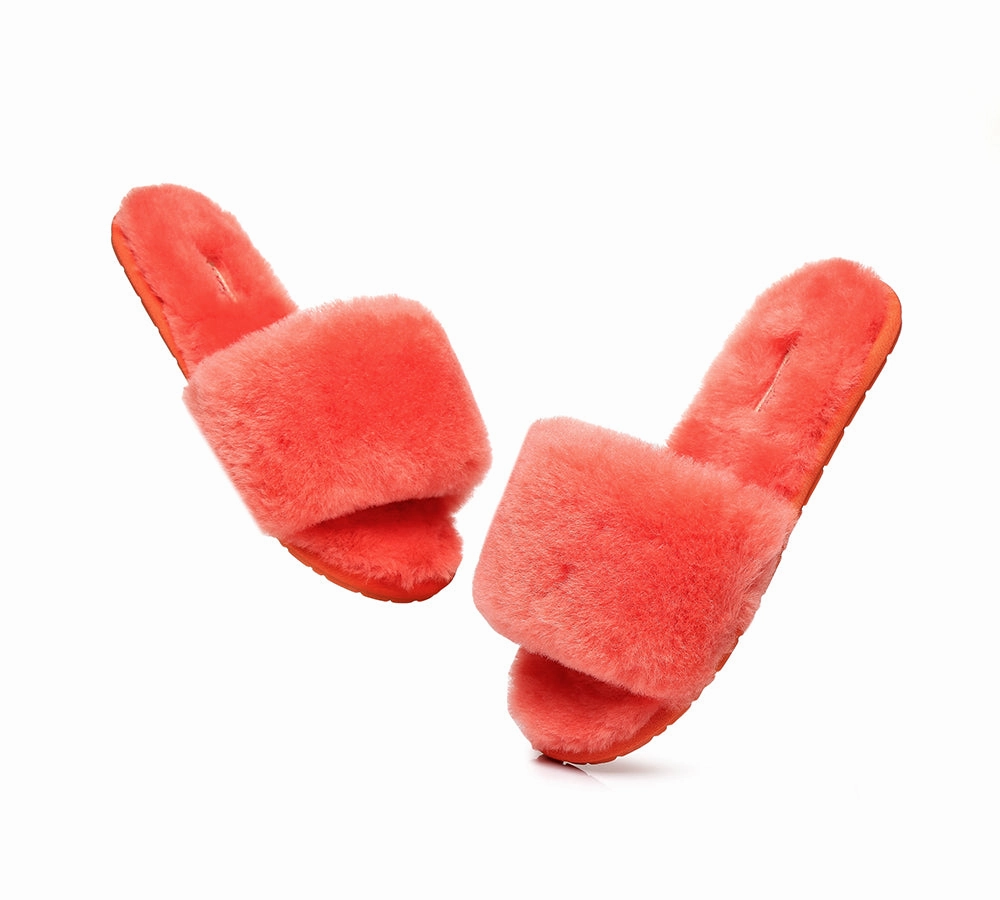 Fun Slippers UGG Slippers Women Sheepskin Wool Fluffy Slides Nala