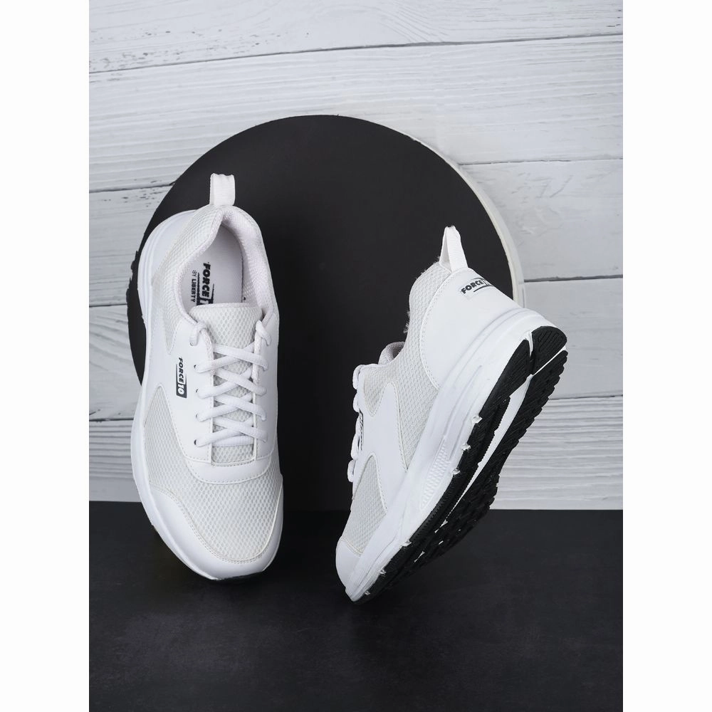 Training Shoes For Gym And Running Force 10 Sports Lacing Shoes For Men (White) SPRINT By Liberty