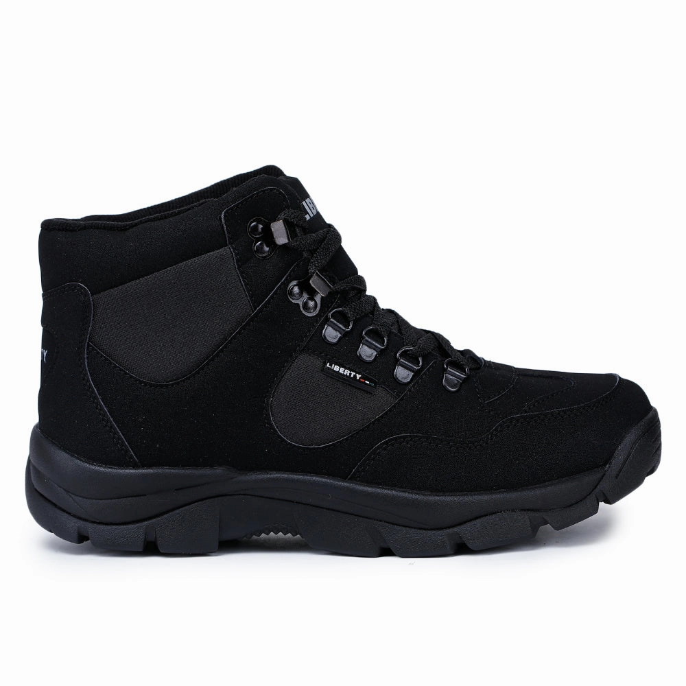 Freedom Lacing Black Safety Shoes For Men EVEREST-4 By Liberty R Climbing Shoes