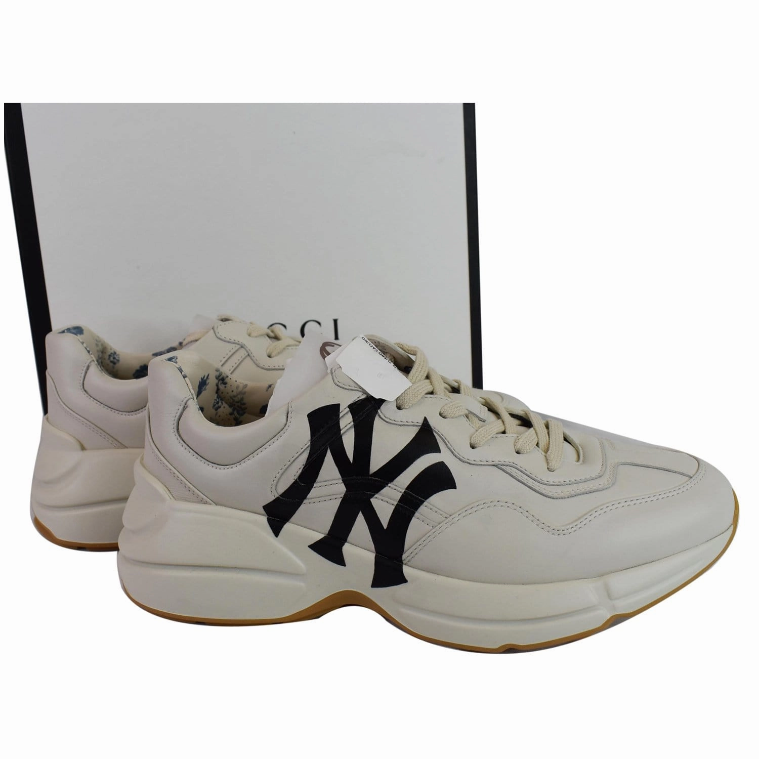 Shoe Dept Sneakers Gucci Rhyton NY Yankees Leather Sneakers White 548638 US 7