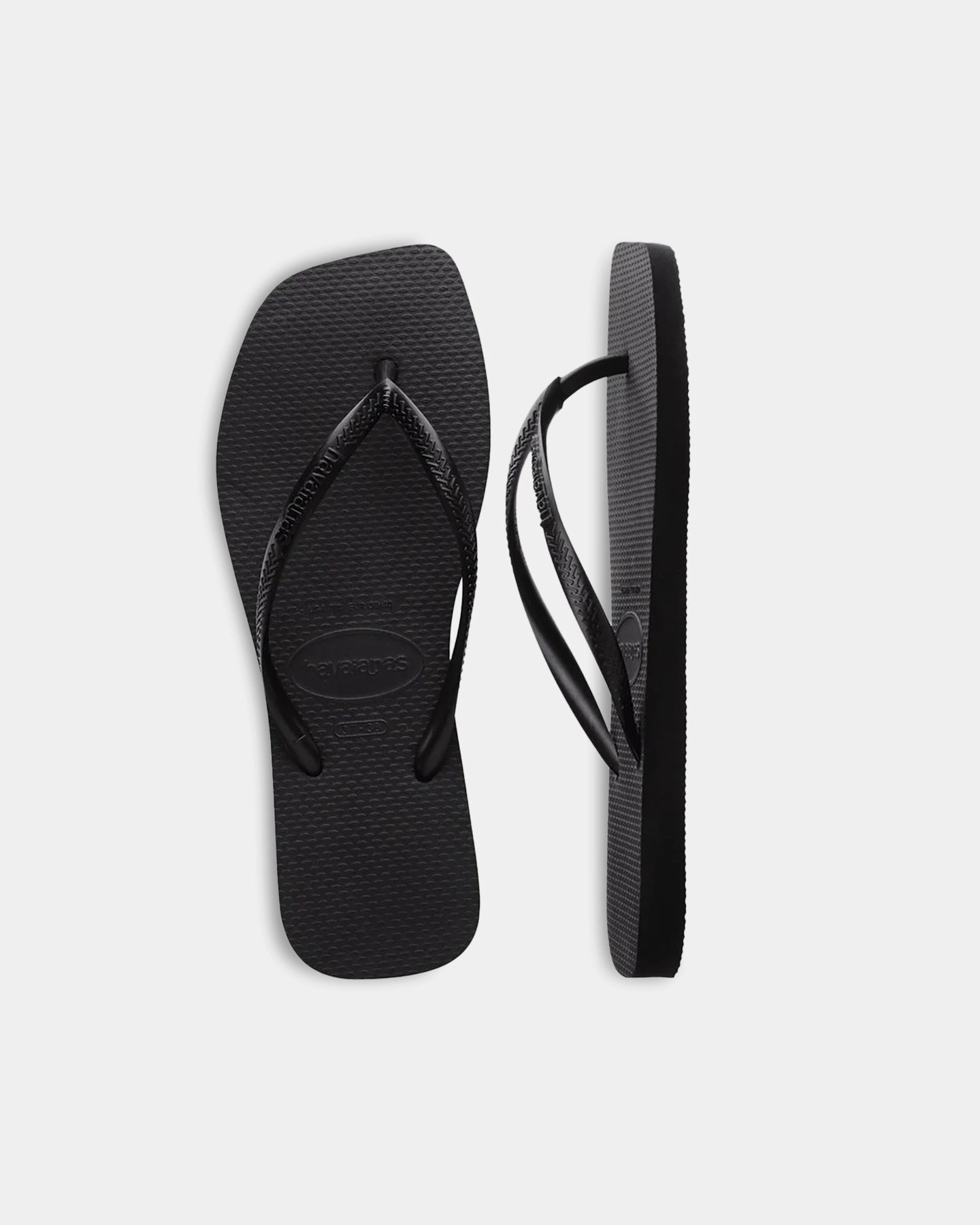 Slip On Sneakers With Rhinestones Havaianas Women's Slim Square Thongs Black