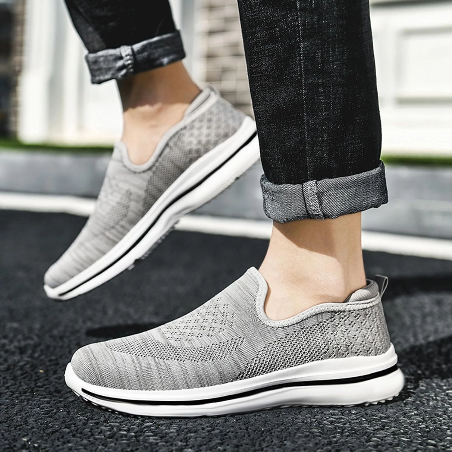 Mens Athletic Shoes Men's Fashion Sneakers Slip on Shoe for Men Tennis Shoe for Men Breathable Casual Sneaker Safe Step Sneakers