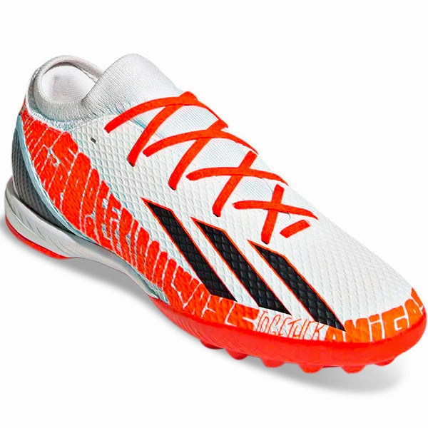 adidas X Speedportal Messi.3 Turf Soccer Shoes (White/Solar Red) Adidas Running Shoes New