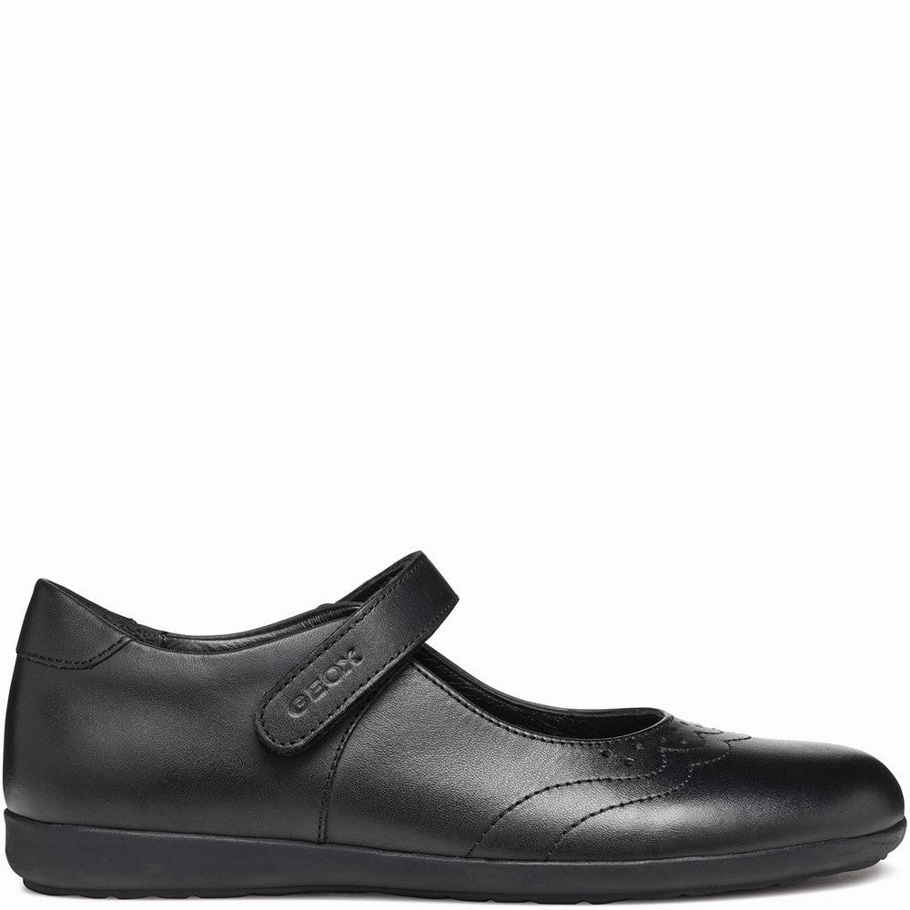 Grey Flat Pointed Shoes Geox J Iberide A Ballerina School Shoes Size 6