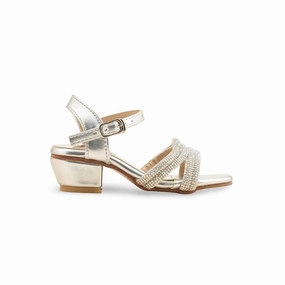 Platform Buckle Sandals Girls Silver Fancy Sandal KD5707