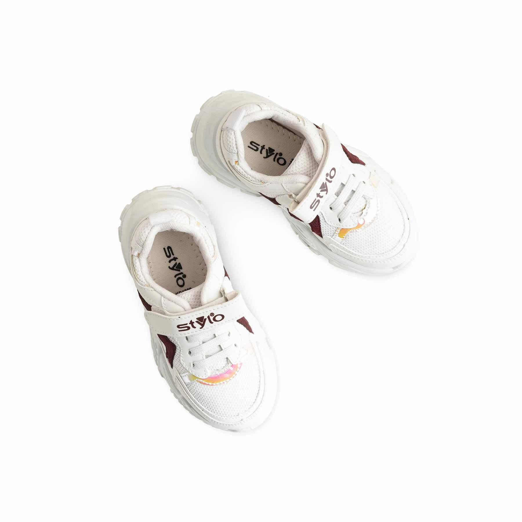 Breathable Casual Shoes Girls White Casual Jogger KD1909