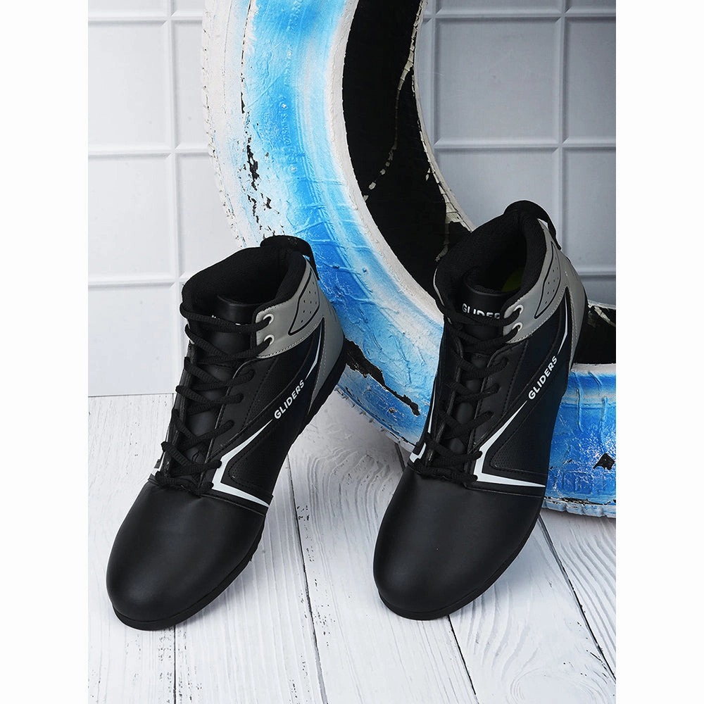 Casual Waterproof Winter Shoes Gliders Casual Black Lacing Sneakers For Men RIDER-E By Liberty