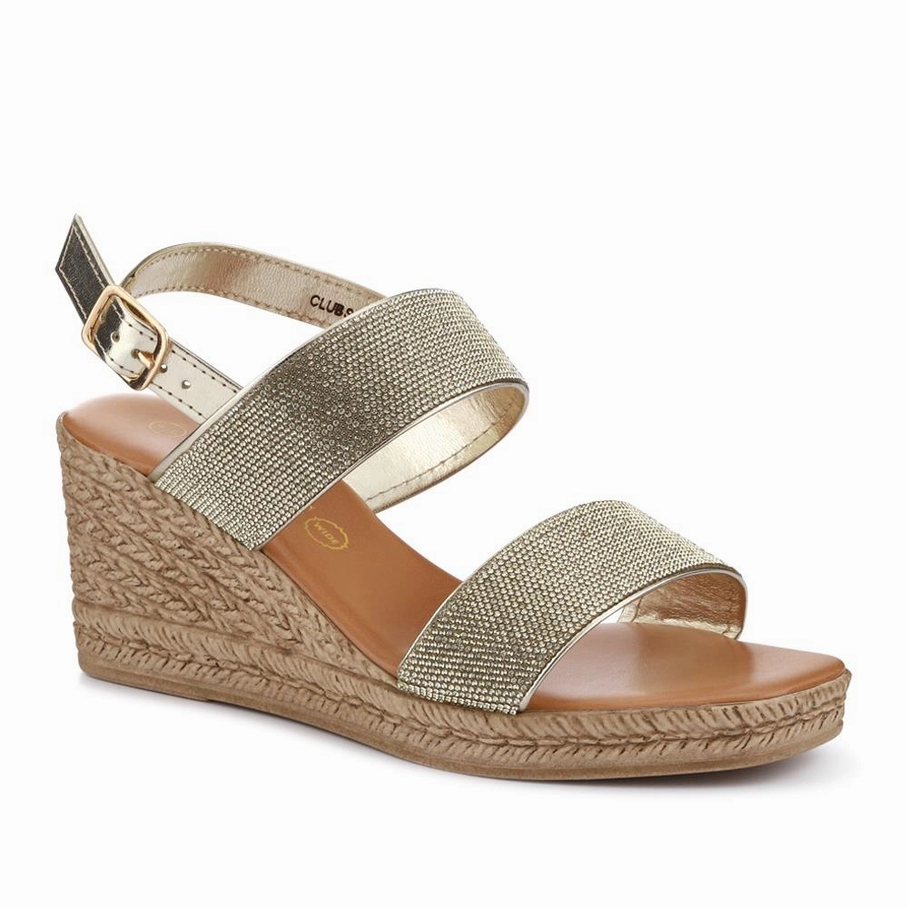 Gats Espadrilles Wide Fit Wedge-Heeled Espadrilles - CLUBS41001 / 326 851 - Gold