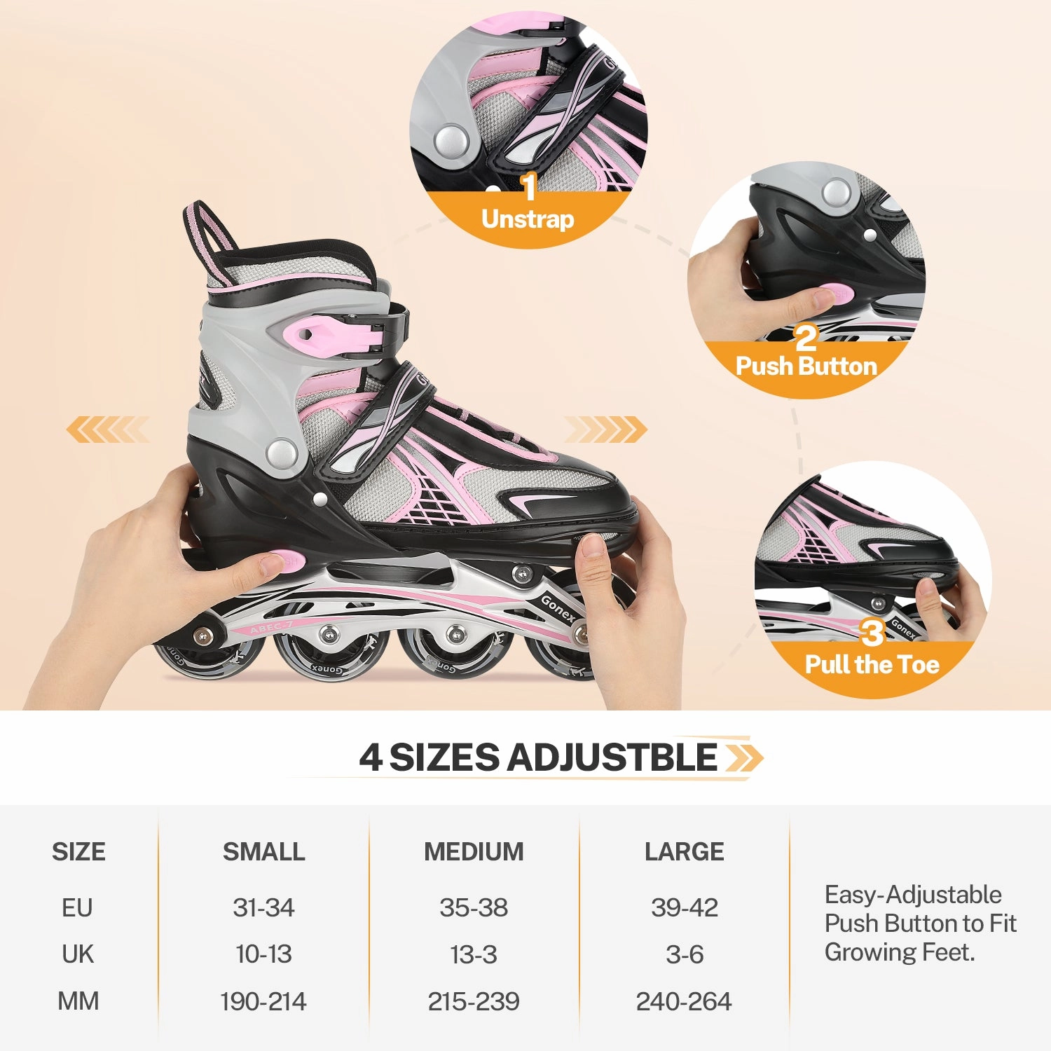 Terry Kennedy Ice Cream Skate Shoes Gonex Inline Skates for Girls Boys Kids